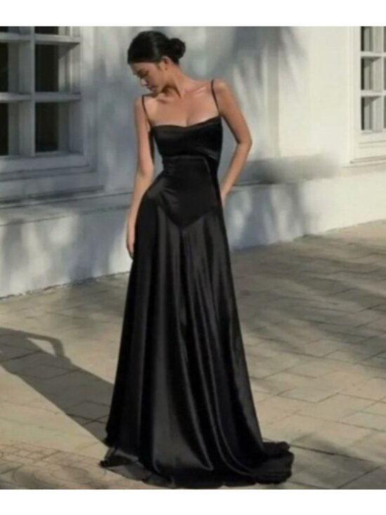 House of CB Dresses & Skirts - NEW House of CB Anabella Satin Corset Lace-Up Maxi Dress Evening Gown Black